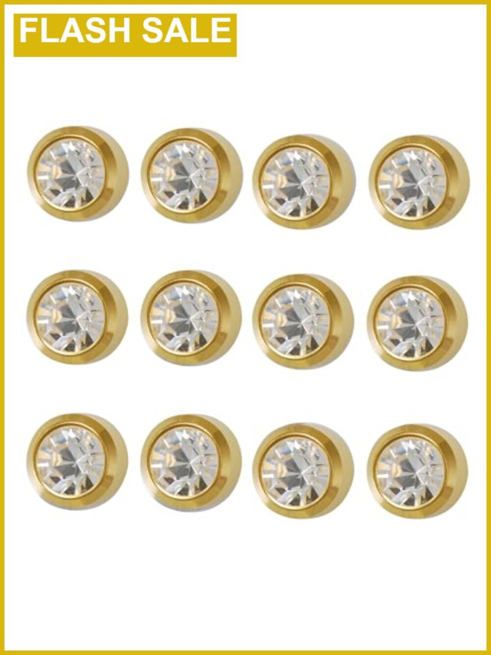 Surgical Steel Ear Piercing Studs, 3mm, 12 Pair April Birthstone Set